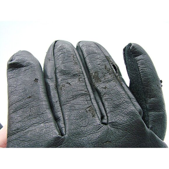 Vintage Womens Black Fashion Faux Fur Partially Lined Stretch Gloves Size B - Picture 10 of 12